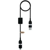 SCX.design C32 60 W switch oplaadkabel met oplichtend logo - Zwart