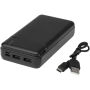 Loop powerbank van 20.000 mAh van gerecycled plastic - Zwart