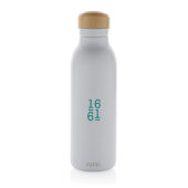 Avira Alcor RCS gerecycled RVS enkelwandige waterfles 600ML, wit