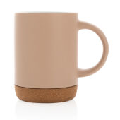 Keramische mok met kurken bodem 280 ml, bruin