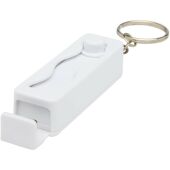 Aggia telefoonstandaard van gerecycled plastic met fidgetspeeltje - Wit