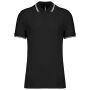 Herenpolo met korte mouwen en contrasterende bies Black / White 4XL