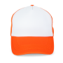 Trucker - Pet 5 panelen White / Vermillon Orange One Size