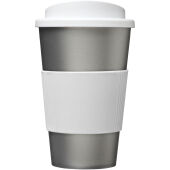 Americano® 350 ml geïsoleerde beker met grip - Zilver/Wit Americano® 350 ml geïsoleerde beker met grip - Zilver/Wit