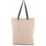 Shopper met plooi en contrasterend hengsel Natural / Black One Size