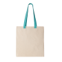 Platte shopper van canvas met contrasterend hengsel Natural / Surf Blue One Size Platte shopper van canvas met contrasterend hengsel Natural / Surf Blue One Size