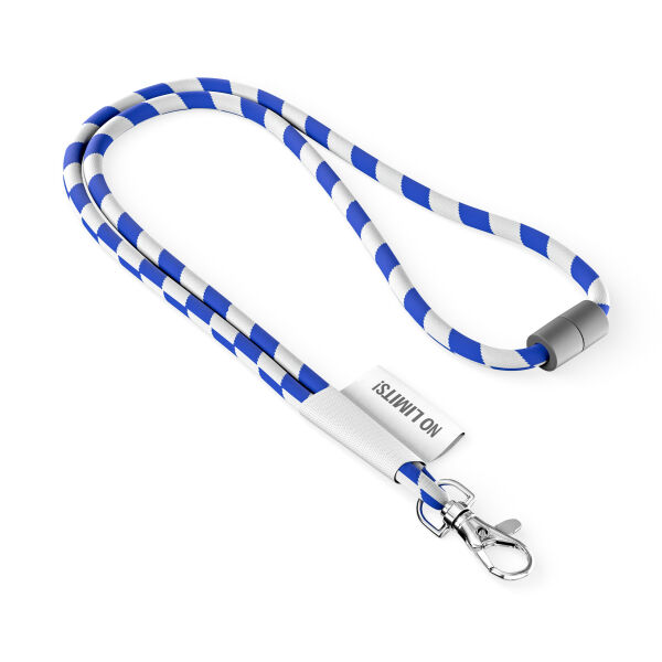 Polyester 2-kleurige koord-lanyard met full color label Polyester 2-kleurige koord-lanyard met full color label