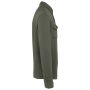 Ecologisch verwassen herenoverhemd in geborsteld fleece washed organic khaki XXL