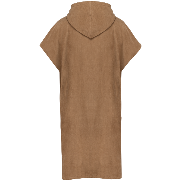 Uniseks poncho met capuchon van badstof Camel S/M Uniseks poncho met capuchon van badstof Camel S/M