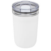 Bello 420 ml glazen beker met buitenwand van gerecycled plastic - Wit