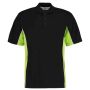 Track Poly/Cotton Piqué Polo Shirt, Black/Lime Green, 3XL, Kustom Kit