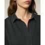 Worker Shirt - Het unisex relaxed overhemd - G. Dyed Black Rock (XS)