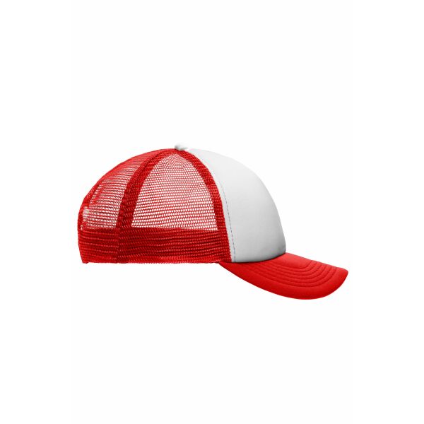 5 Panel Polyester Mesh Cap for Kids white/red one size 5 Panel Polyester Mesh Cap for Kids white/red one size