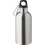 Gerecyclede roestvrijstalen enkelwandige fles (400 ml) Sable zilver