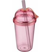 rPet Drinkbeker met rietje Glow 500 ml roze