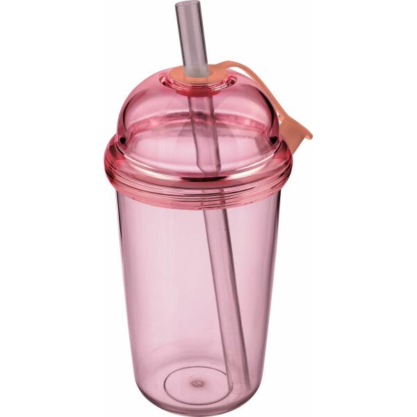 rPet Drinkbeker met rietje Glow 500 ml roze rPet Drinkbeker met rietje Glow 500 ml roze