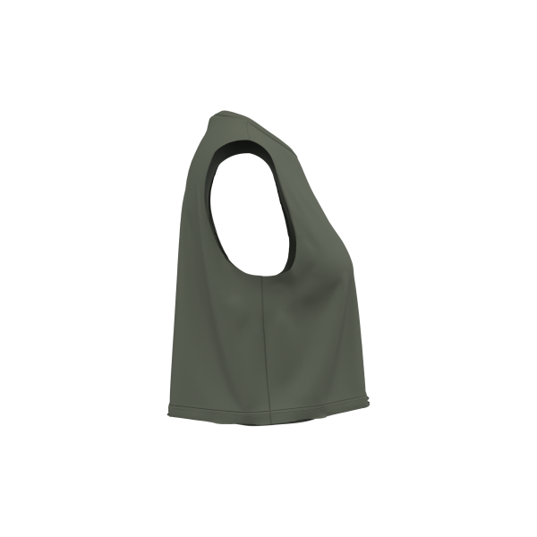 Cropped mouwloos T-shirt voor dames Sporty Khaki XL Cropped mouwloos T-shirt voor dames Sporty Khaki XL
