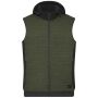 Men's Padded Hybrid Vest olive-melange/black S