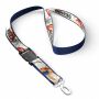 Afneembare polyester keycord met gesublimeerde satijnen overlay