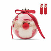 SNUG M - Kerstman sokken balornament - Rood