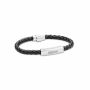 FAULETI - Gevlochten kunstleren armband - Zwart
