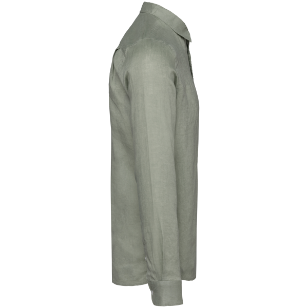 Chemise en lin homme Almond Green L Chemise en lin homme Almond Green L