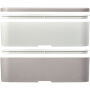 MIYO Renew double layer lunch box - Pebble grey/Ivory white/White
