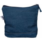 Gerecycled denim toilettas Orin blauw
