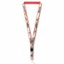 Afneembare polyester keycord met gesublimeerde satijnen overlay