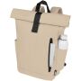 Byron 15,6" rugzak van GRS RPET met opgerolde bovenkant 18 L - Oatmeal