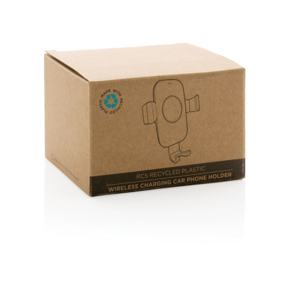 RCS gerecyclede plastic 10W autohouder draadloos opladen, zwart RCS gerecyclede plastic 10W autohouder draadloos opladen, zwart
