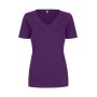 Interlock T-shirt | v-hals | dames - Paars, S