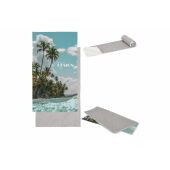 Sneldrogende handdoek R-PET 100x180cm sublimatie - Wit / Grijs