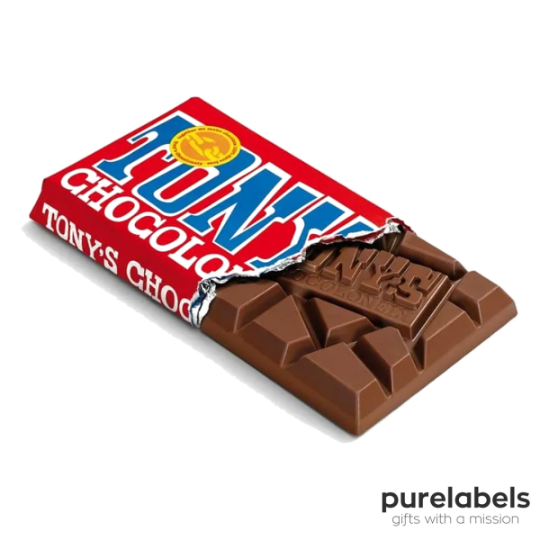 Paasgeschenk Tony's Chocolonely paasreep met wenskaart en verzendverpakking | Wenskaart blij ei Paasgeschenk Tony's Chocolonely paasreep met wenskaart en verzendverpakking | Wenskaart blij ei