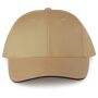Contrasterende sandwichpet 6 panelen Oeko-Tex Camel/Black one size