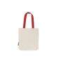 TWILL BAG WITH CONTRAST HANDLES, NATURE/RED, One size, NEUTRAL