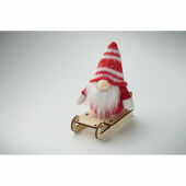 FROSTY SLEIGH - Kabouter op houten slee - Rood