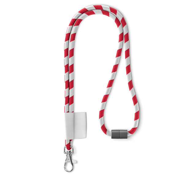 Polyester 2-kleurige koord-lanyard met full color label Polyester 2-kleurige koord-lanyard met full color label