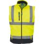 Signalisatiegilet van softshell Hi Vis Yellow/Navy S