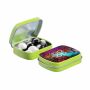 Mini scharnierblikje met snoep, Lime, Zwart-wit dragees