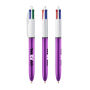 BIC® 4 Colours Shine balpen 4 Colours Shine LP metallic purple_UP white_RI black BIC® 4 Colours Shine balpen 4 Colours Shine LP metallic purple_UP white_RI black