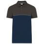 Ecologische uniseks polo met korte mouwen in twee kleuren Navy / Dark Grey XXL