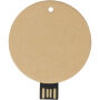 Ronde USB 2.0 van gerecycled papier - Kraft bruin - 64GB