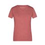 Ladies' Heather T-Shirt red-melange XXL