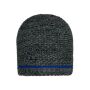 Coarse Knitted Beanie black-melange/royal