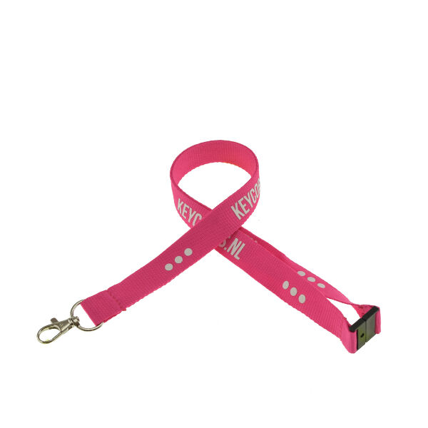Keycord met safety clip - roze