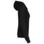 Damessweater met rits en capuchon in contrasterende kleur Black / Red S