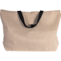 Grote strandtas van jute/katoen Natural One Size
