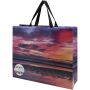 Smartfold papieren tas van 210 g/m² met lintgrepen en een glanzende laminaatlaag - 42 x 12 x 35 cm - Zwart