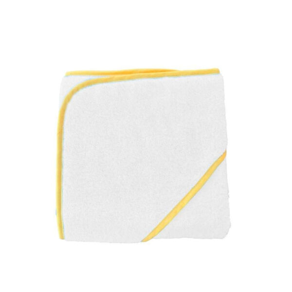 Olima Baby Hooded Towel White/Light Yellow-ONE SIZE Olima Baby Hooded Towel White/Light Yellow-ONE SIZE
